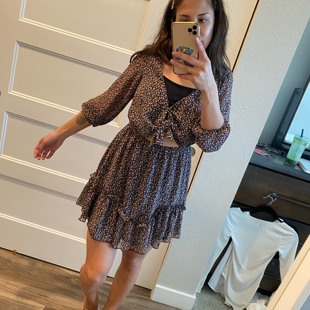 Verge girl floral print flowy dress